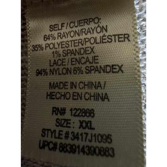 Cream Knit Scoop-Neck Tunic Top  XXL - Picture 3 of 5